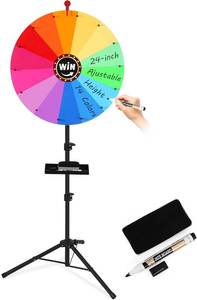 lot 7521 image: $50 GADFISH 24-Inch Spinning Prize Wheel Adjustable 37-65 Height