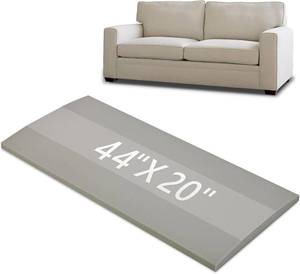 lot 7523 image: 2 Pack Couch Cushion Support for LoveseatSofa High Density Foam 44x24