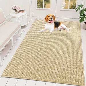 lot 7536 image: $82 OLANLY Dog Door Mat 59x35, Ultra Absorbent Chenille, Non-Slip