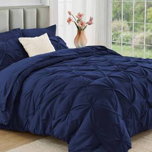 lot 7551 image: JOLLYVOGUE Queen Comforter Set 7-Piece All-Season Navy