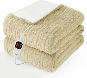 lot 7564 image: $56 Homemate Electric Heated Blanket 72x84, 8h Auto Off, 10 Levels