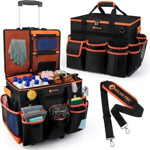 lot 7587 image: $51 WILAXI PRO Large Rolling Cleaning Caddy with Wheels, see note.