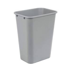 lot 7593 image: Amazon Basics Rectangular Office Wastebasket, 10 Gallons, Grey