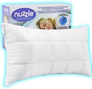 lot 7602 image: Nuzzle Queen Size Adjustable Firm Pillow   Luxury Neck Support