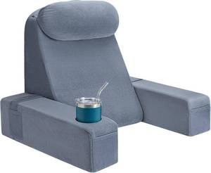lot 7604 image: 21-Inch Reading Pillow with Detachable Arms, Cup & Phone Holder