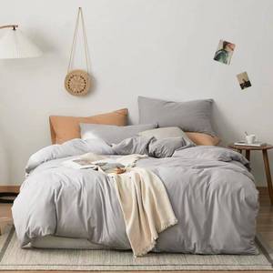 lot 7609 image: $68 CLOTHKNOW Light Gray King Size Comforter Set with 2 Shams
