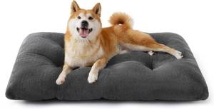 lot 7622 image: Bedsure Washable Dog Crate Bed, Large 35x23, Plush Kennel Pad