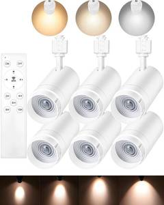 lot 7646 image: $160 Zoomable 30W LED Track Heads, 2700K-6500K Dimmable, White 6 Pack