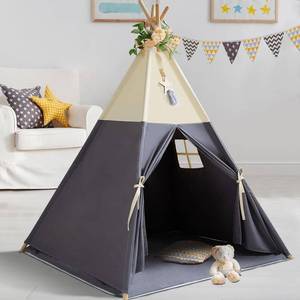 lot 7648 image: $57 RONGFA Teepee Tent for Kids, 100% Cotton Play Tent with Mat