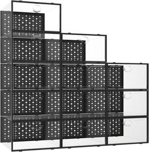 lot 7661 image: $50 Pinkpum 12 Pcs XLarge Shoe Storage Organizer Box, Clear Plastic