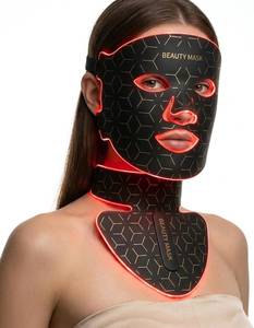 lot 7664 image: $100 Red Light Therapy Face & Neck 7-in-1 LED Mask with Controller