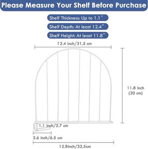 lot 7670 image: 8 Pack 12 Extra Tall Metal Shelf Dividers for Wood Shelves