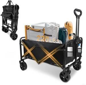 lot 7689 image: $53 Heavy-Duty Collapsible Wagon with Wheels, Foldable Utility Cart