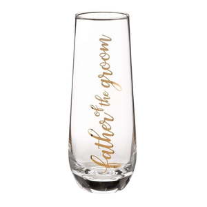 lot 37888 image: Lillian Rose Father of Groom Stemless Champagne Wedding Toasting Glass  8oz  Clear