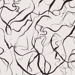 lot 37895 image: Gestural Lines Dark Brown Peel and Stick Wallpaper - Threshold