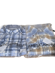 lot 37948 image: James Campbell Mens Plaid Long-Sleeve Button-Up Shirts Size S Lot of 2