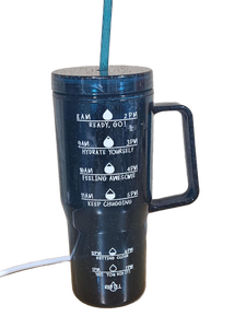 lot 37950 image: Refill Hydration Tracking Tumbler with Straw -Black