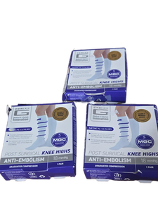 lot 37969 image: NEO G Post Surgical Knee Highs Anti-Embolism 18 mmHg Graduated Compression 3 Pairs