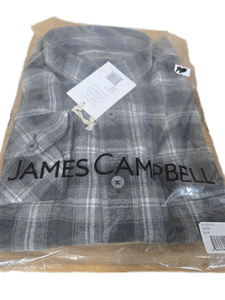 lot 37972 image: James Campbell Plaid Button-Up Shirt Black- Size Small