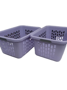 lot 40775 image: 2 Pack Purple Sterelite Laundry Baskets