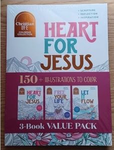 lot 42431 image: Christian Life Coloring Collection Heart for Jesus 3-Book Value Adult Coloring