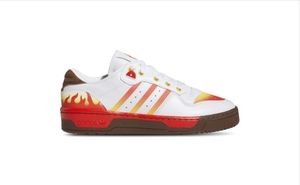 Adidas Mens Adidas Rivalry Low Demon Slayer - Mens Basketball Shoes White/Red/Crew Yellow Size 8.5