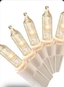 lot 42439 image: 100 Count LED Mini Christmas, Wedding Lights, Warm White, Lot of 2, White Wire