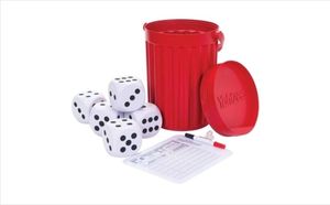 lot 42444 image: Giant Yahtzee 5 Giant Foam Dice Shaker Bucket and Classic Dry Erase Scorecard with Marker (BUCKET ONLY)