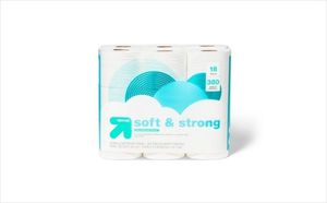 lot 42445 image: Soft & Strong Toilet Paper - 18 Rolls - up&up No Fragrance Added, Mega Size, 380 Sheets per Roll