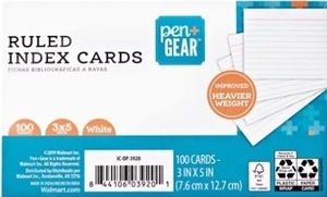 lot 42448 image: PenGear Ruled Index Cards 3 X 5 White 100 Count