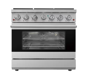 lot 18 image: Duro 36 in. 6-Burner Gas Range in Stainless Steel with Convection Oven - Retail $4,989