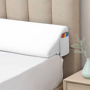 lot 5040 image: Vekkia King Bed Wedge Pillow for Headboard GapBed Gap FillerMattress Wedge to Fill 0-6 Gap Between Headboard and Mattress (White 76x10x6)