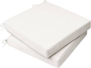 lot 5041 image: AAAAAcessories Outdoor Seat Cushions for Chairs, Fade-Resistant, Waterproof Patio Furniture Replacement Cushions, 20 x 20 x 3, Set of 2, Linen White
