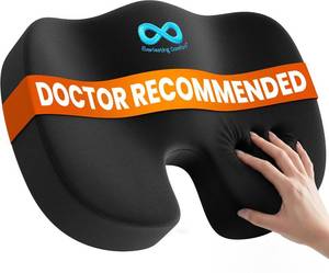 lot 5046 image: Everlasting Comfort Doctor Recommended Memory Foam Seat Cushion for Office Chairs & Car - Ergonomic Office Desk Accessories - Cushions for Tailbone Pain Relief, Sciatica (Black, Large)