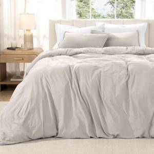 lot 5061 image: Bare Home Microfiber Duvet Cover Set - Ultra Soft Washed Microfiber - Oversized Queen Size - Linen-Like Look - Easy Care - Breathable Fabric - Our Softest Duvet Cover Set (Oversized Queen, Fog)