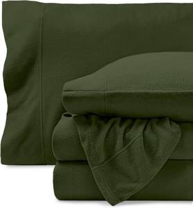 lot 5072 image: Bare Home Super Soft Fleece Sheet Set - Queen Size - Extra Plush Polar Fleece, No-Pilling Bed Sheets - All Season Cozy Warmth (Queen, Cypress)