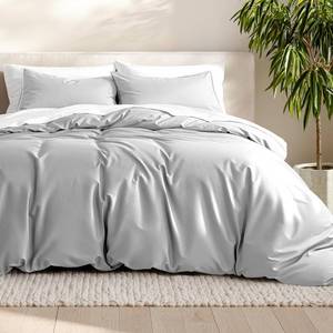 lot 5092 image: Bare Home Bedding Duvet Cover Queen Size - Premium 1800 Super Soft Collection - Lightweight, Cooling - Soft Breathable Bedding Duvet Cover (Queen, Cloud Grey)