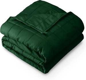 lot 5098 image: Bare Home Weighted Blanket Full or Queen Size 15lb (48 x 72) for Adults - All-Natural 100% Cotton - Premium Heavy Blanket Nontoxic Glass Beads (Forest Green, 48x72)
