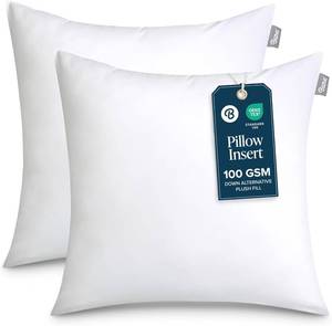 lot 5107 image: Bare Home Bedding Throw Pillows Insert - 26 x 26 Inches - Decorative Bed and Couch Pillow 1 each, White)
