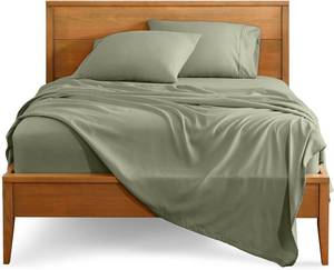 lot 5110 image: Bare Home Queen Sheet Set - 1800 Ultra-Soft Microfiber Queen Bed Sheets - Double Brushed - Deep Pockets - Easy Fit - 4 Piece Set - Bedding Sheets & Pillowcases (Queen, Sage)