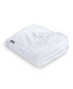 lot 5122 image: Bare Home Textured Micro plush Fleece TwinTwin XL Blanket - White - TwinTwin XL