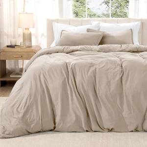 lot 5137 image: Bare Home Microfiber Duvet Cover Set - Ultra Soft Washed Microfiber - Full Size - Linen-Like Look - Easy Care - Breathable Fabric - Our Softest Duvet Cover Set (Full, Pebble Beach)