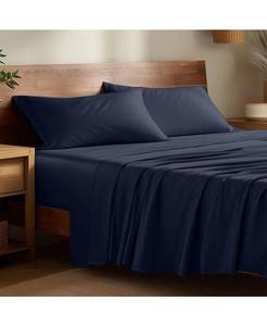 lot 5139 image: Bare Home Rayon from Bamboo Sheet Set, King - Blue - King
