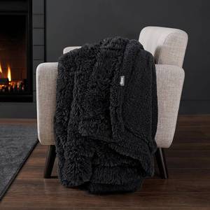 lot 5145 image: Bare Home Shaggy Faux Fur Sherpa Blanket - Super Soft, Fuzzy, Fluffy - Reversible Cozy Warm Blanket for Couch, Sofa, Chair, Bed - Luxury Home Decor (TwinTwin XL, Black)