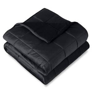 lot 5146 image: Amazon.com Bare Home Weighted Blanket Twin or Full Size 7lb (40 x 60) - Minky Fleece - Premium Heavy Blanket Nontoxic Glass Beads (Black, 40x60)  Home & Kitchen