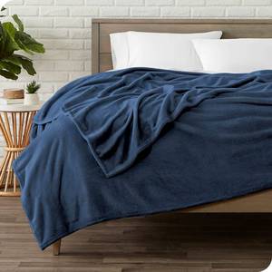lot 5151 image: Amazon.com Bare Home Microfiber Sheet Set with Microplush Fleece Blanket Bundle (Twin XL, Dark Blue)  Home & Kitchen