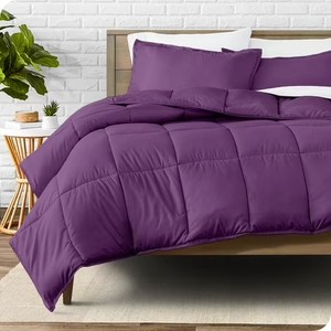 lot 5171 image: Bare Home Down Alternative Comforter Set - 3-Pieces - All Seasons - Queen, Plum