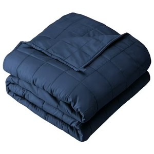lot 5190 image: Bare Home 12 lbs Weighted Blanket for Adults and Kids - 48 x 72 - 210tc Twill Cotton, Dark Blue