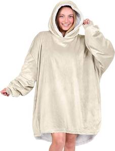 lot 5193 image: Bare Home Wearable Blanket Hoodie - Soft Plush Sherpa - Warm and Cozy - Oversized Wearable Blanket