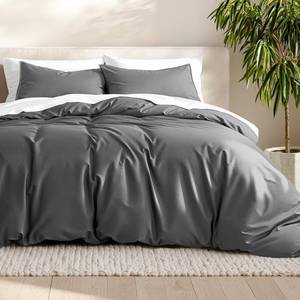 lot 5198 image: Bare Home Bedding Duvet Cover Full Size - Premium 1800 Super Soft Collection - Lightweight, Cooling - Soft Breathable Bedding Duvet Cover (Full, Grey)